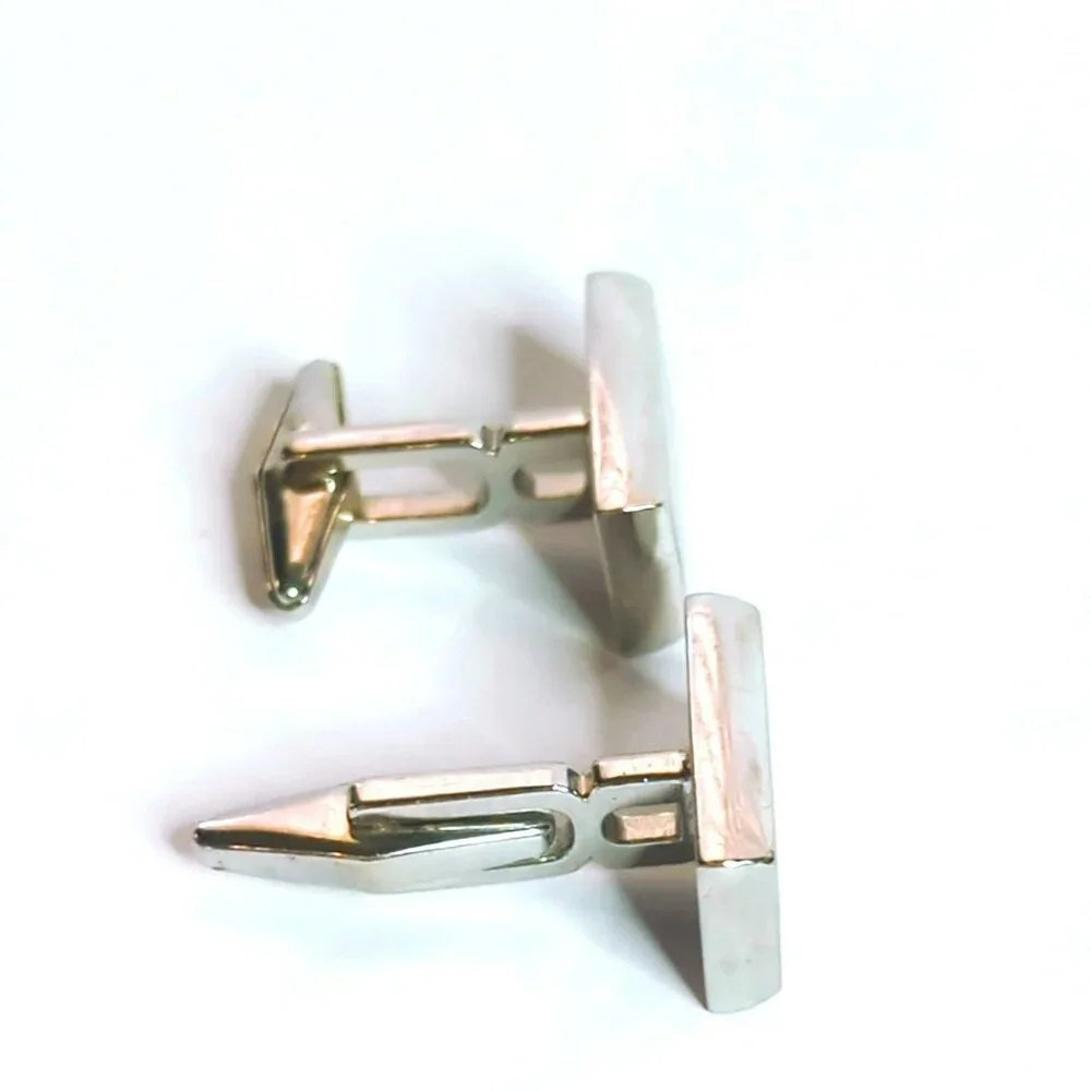 Vintage Brown Ombre Square Silver Tone Cufflinks